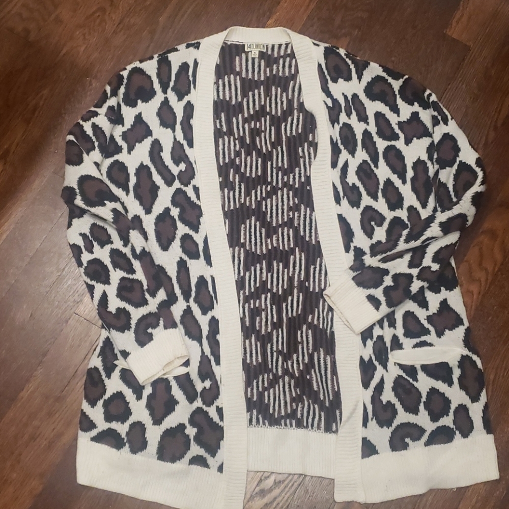 Cheetah Cardigan - Mid Length (XL)